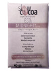 Box of slowcocoa craft chocolate with 85% cocoa content on a white background