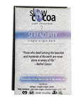 slowcocoa craft chocolate Serendipity bar with a quote by Rachel Carson on a white background