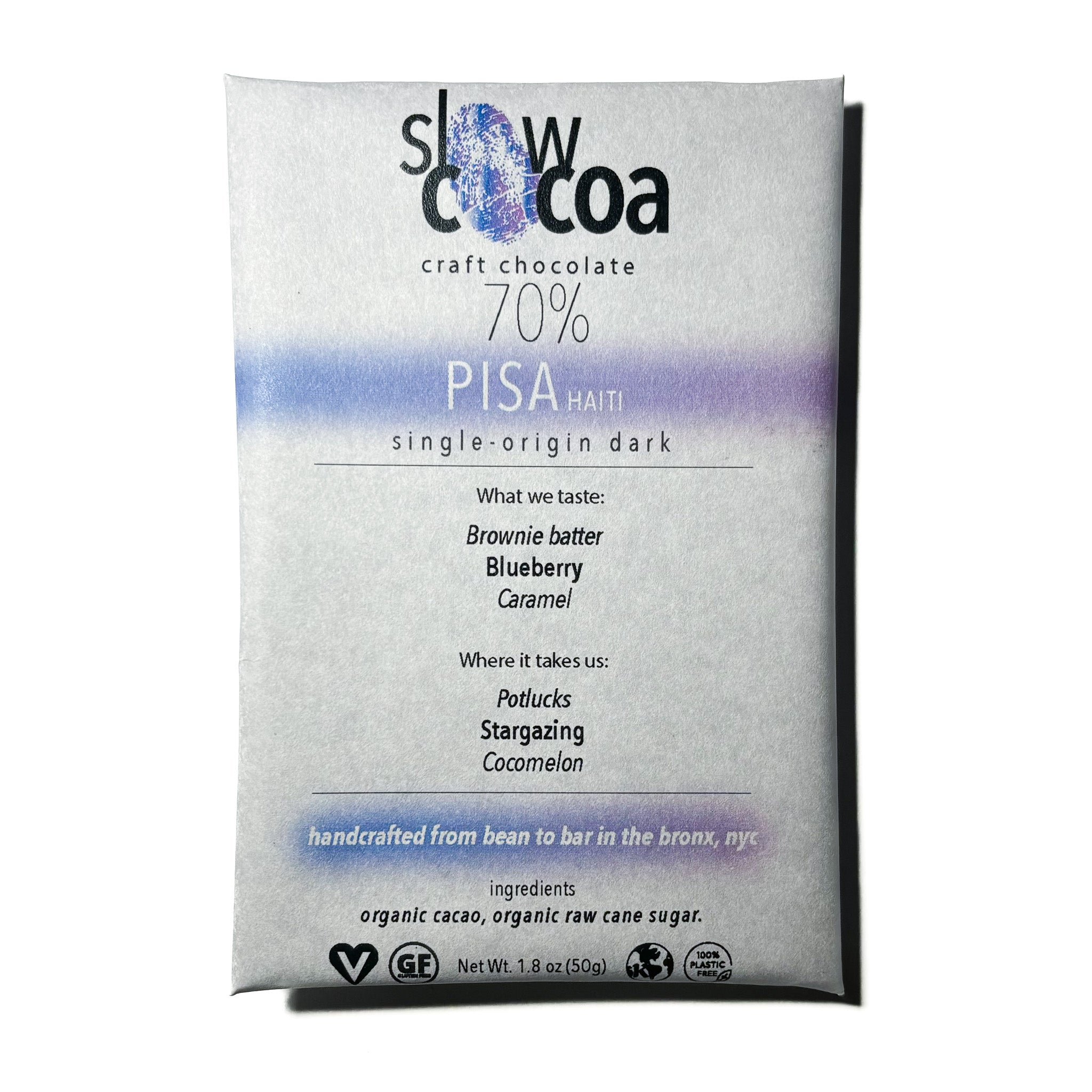 70% PISA Dark Chocolate Bar | Single-Origin Haiti | slowcocoa