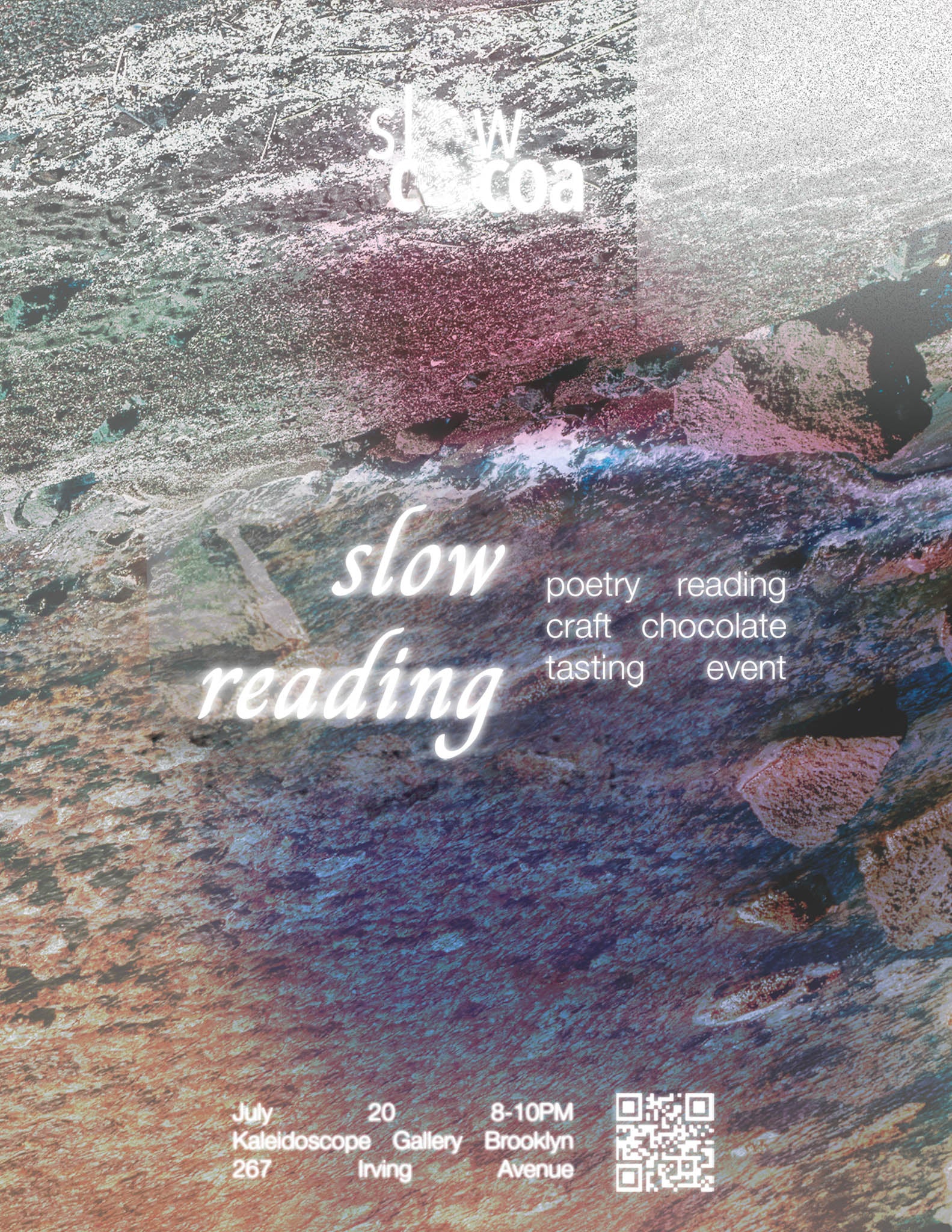 slowcocoa SLOWreading poetry reading event flyer