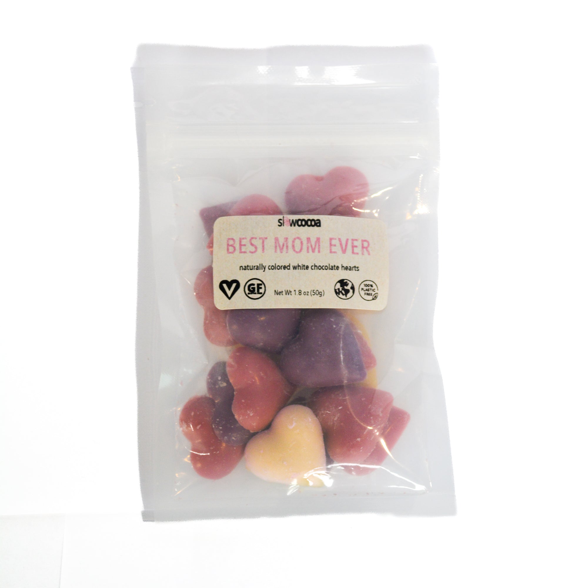 slowcocoa Pink and purple chocolate hearts Mothers day